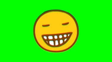Yeşil arka planda gülen yüz hatasının etkisi. Emoji hareket grafikleri.