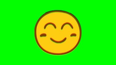 Yeşil arka planda komik yüz ifadeleri hatası etkisi. Emoji hareket grafikleri.