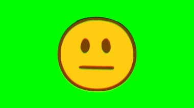 Üzgün surat ifadesi, yeşil arka planda hata etkisi yapıyor. Emoji hareket grafikleri.