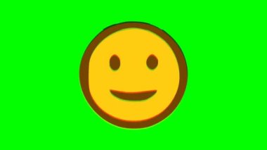 Yeşil arka planda gülen yüz ifade bozukluğu etkisi. Emoji hareket grafikleri.