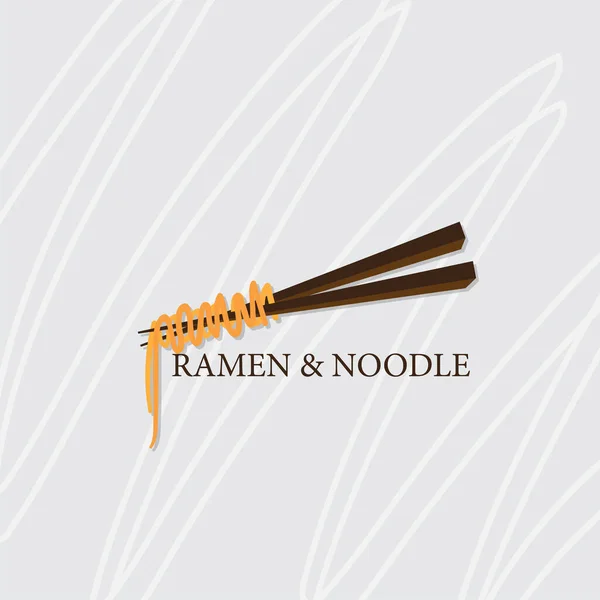 Noodle Ramen Icona Logo Grafico Ristorante — Vettoriale Stock