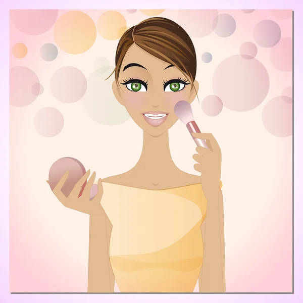Beauté application blush — Image vectorielle