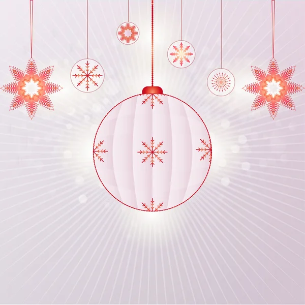 Flocons de neige et boules de Noël — Image vectorielle