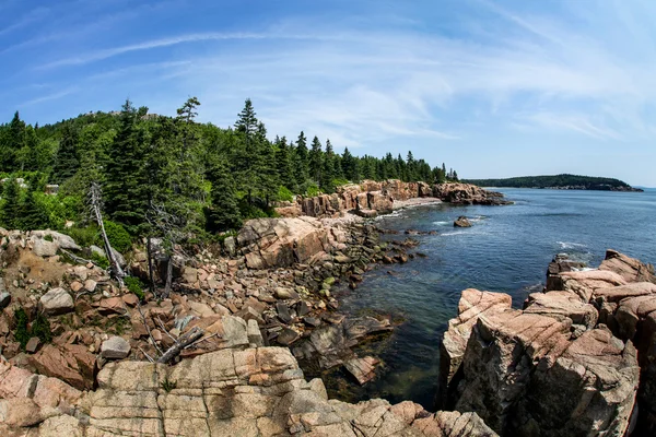 Acadian rotsachtige kust in maine — Stockfoto