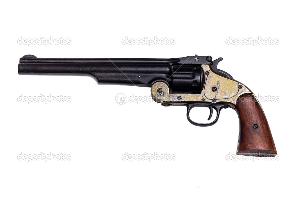 Gun replica on white background