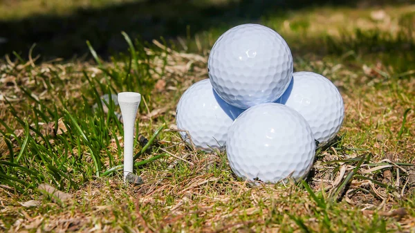 White Golf Balls Consistent Tee — Stock Photo, Image