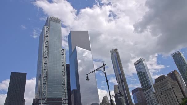 New York June 2022 Modern Skyscrapers Buildings West Street Highway — Vídeo de Stock