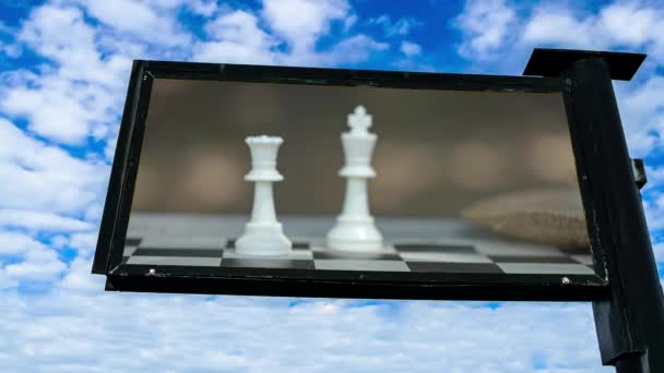 Close Chess Game Large Billboard — Wideo stockowe
