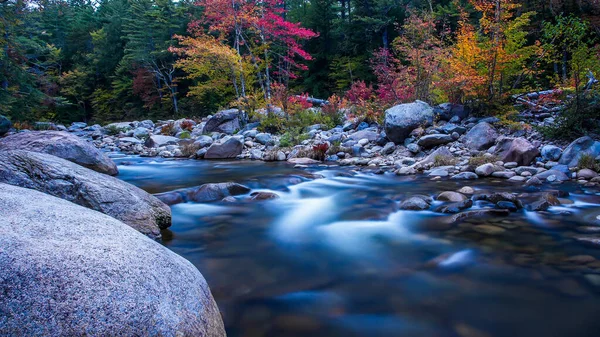 Swift River Morning Lights Foliage Colors October — Stock Photo, Image
