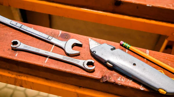 Инструменты Handymans Сверху Местом Копирования — стоковое фото