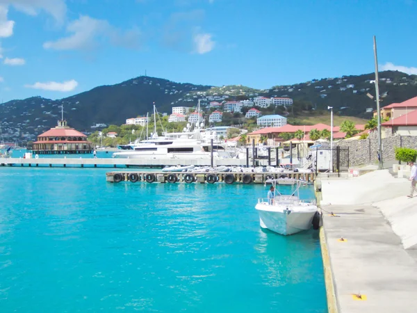 St thomas pier the Caribbean Sea — Stock Photo, Image