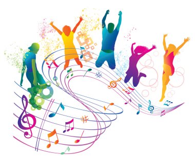Active Jumping and Dancing clipart