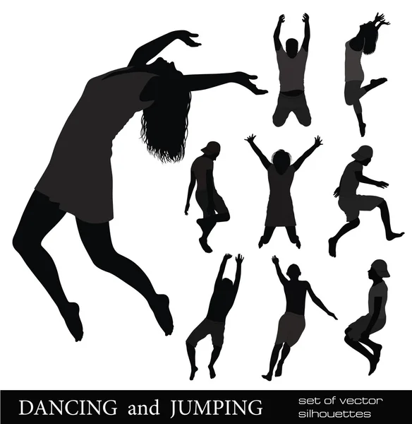 Dansande och hoppande. — Stock vektor
