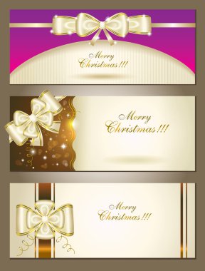 Beyaz yay ile tebrik kartları.