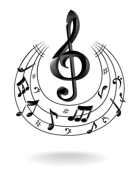 Background with Music Note.