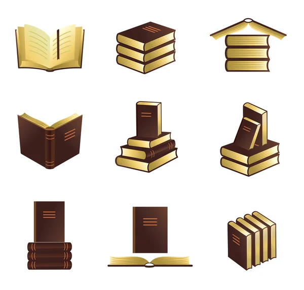 Libro iconos conjunto. — Vector de stock