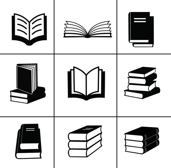 Libro iconos conjunto. — Vector de stock