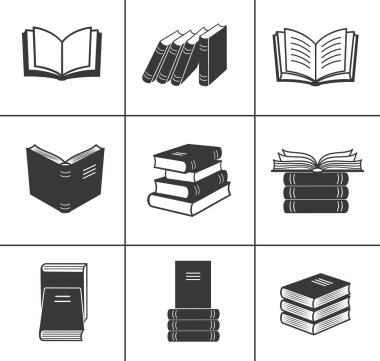 Book icons set. clipart