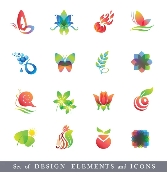 Conjunto de elementos de diseño e iconos . — Vector de stock