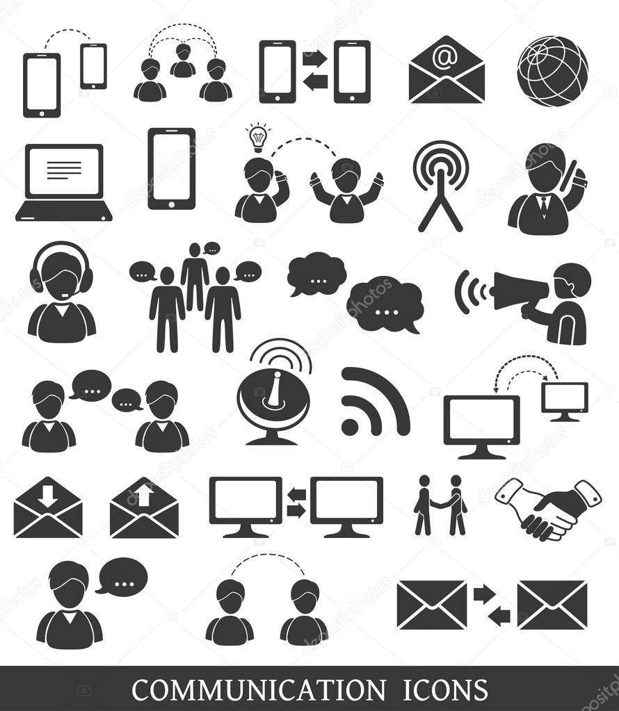Set of communication icons.