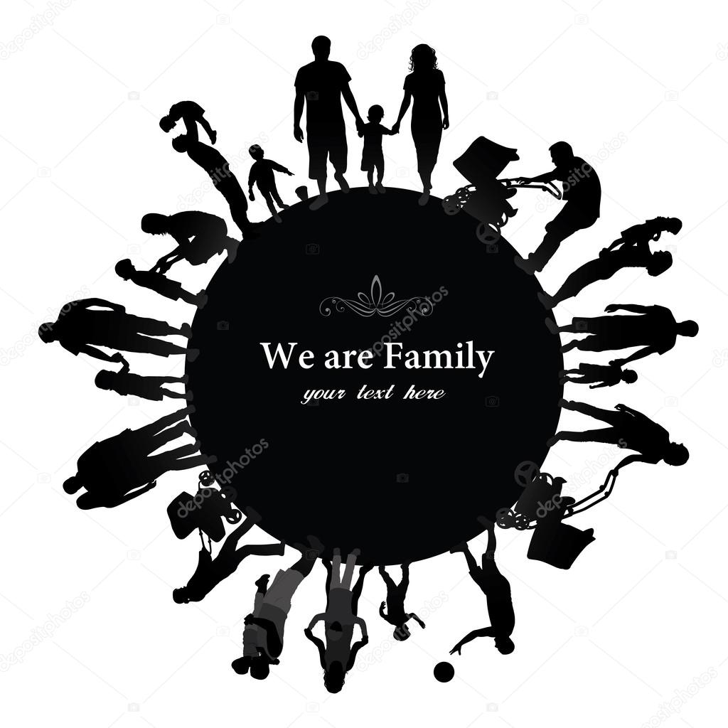 Frame with family silhouettes. Stock Vector by ©nuraschka 25009287