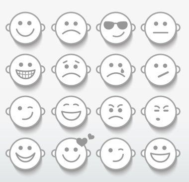 Set of faces with various emotion expressions. clipart