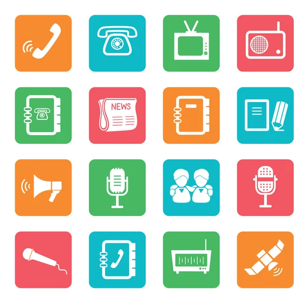 Set of communication icons. Color buttons. — Stock Vector