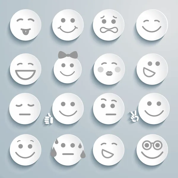 Conjunto de caras con diversas expresiones emocionales . — Vector de stock