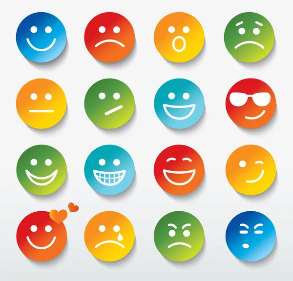 Conjunto de caras con diversas expresiones emocionales . — Vector de stock