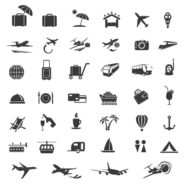 Iconos de viaje . — Vector de stock