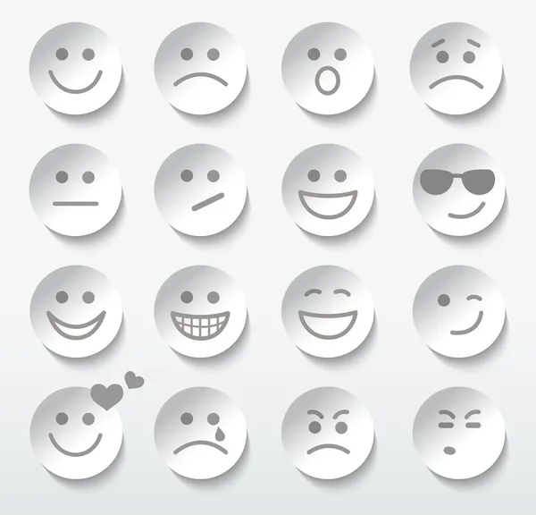 Conjunto de caras con diversas expresiones emocionales . — Vector de stock