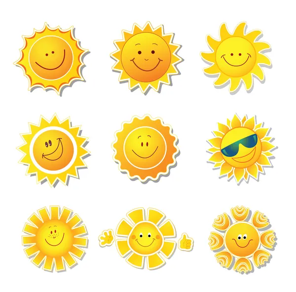 Iconos del sol. Hermosos elementos para el diseño . — Vector de stock