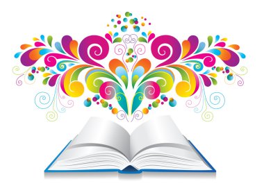 kitap açık renk splash ve curl ile.