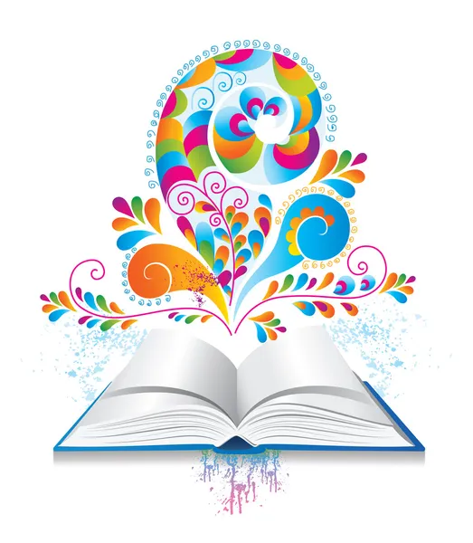 kitap açık renk splash ve curl ile.