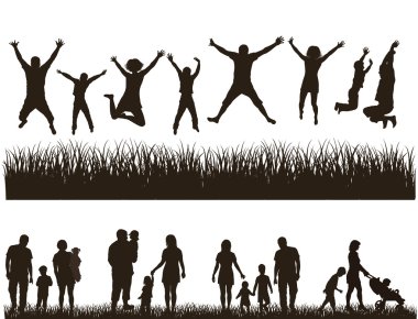 Genç aktif aile. kavram. ayarla.