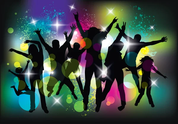 Young people on the party. — Stock Vector