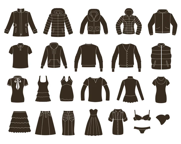 Набор женской и мужской одежды . — стоковый вектор