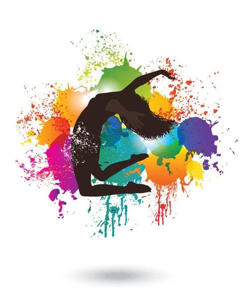 Dancing Woman. Colorful dancing concept 2. — Stock Vector