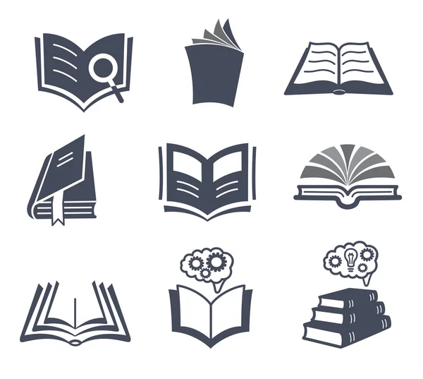 Conjunto de iconos de libro de vectores . — Vector de stock