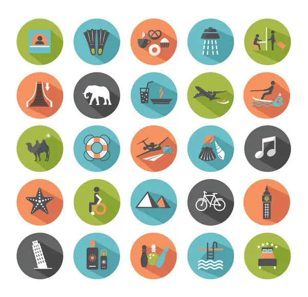 Conjunto de iconos de viaje. Elementos modernos de diseño plano . — Vector de stock