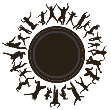 Aile siluetleri ile soyut kavram arka plan.