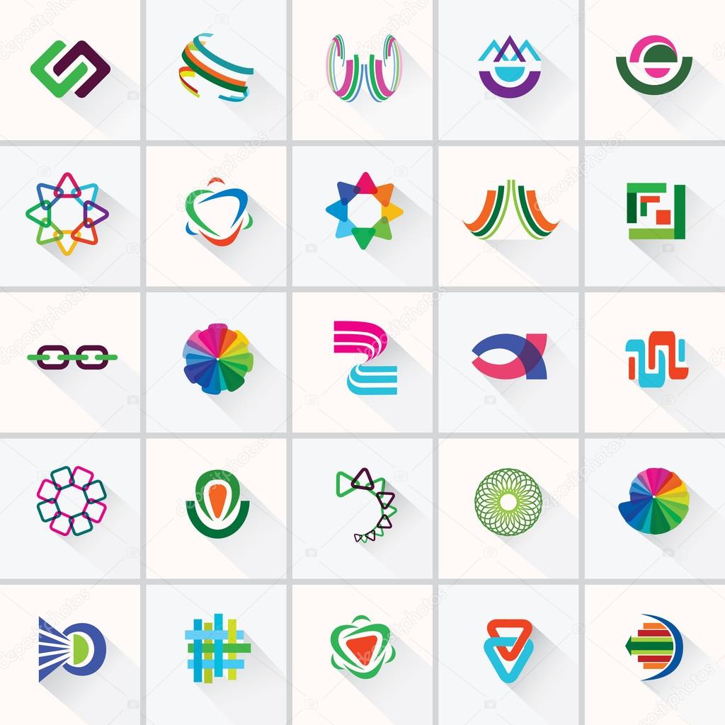 ABSTRACT COLORFUL DESIGN ELEMENTS and ICONS.