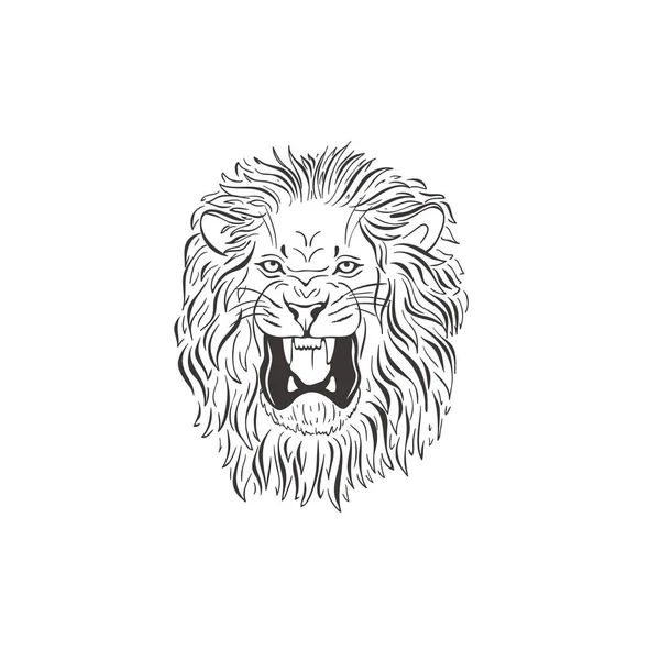 Lion sur fond blanc. Vecteur . — Image vectorielle