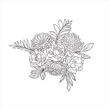 Paskalya buketi, şakayık çiçekleri ve yapraklarıyla.