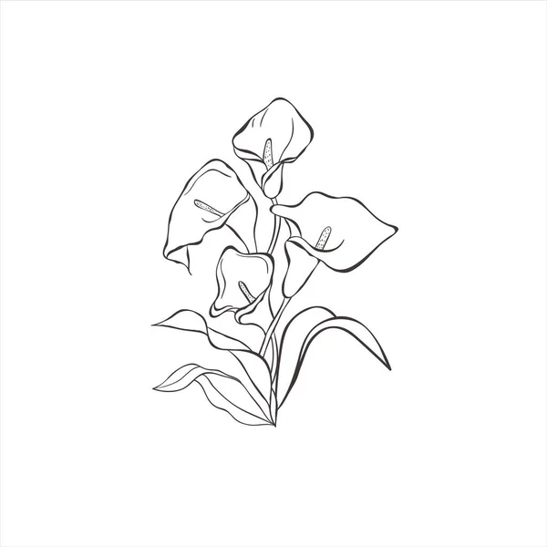 花や葉が白い背景に熱帯の花束 ベクトル — ストックベクタ