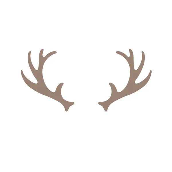 Deer Horns White Background Vector — Stock Vector