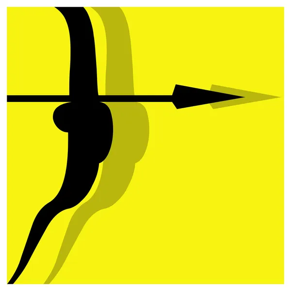 Archery pictogram yellow — Stock Vector