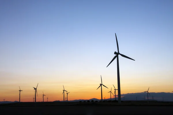 Windturbines bij zonsondergang — Stockfoto