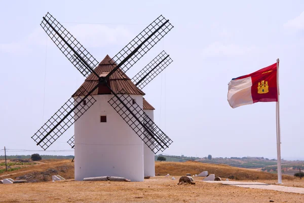 Windmills and The Flags — Stock Photo, Image