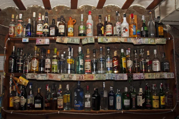 Shelf with drinks — Stock Photo, Image